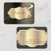 Eleganter moderner Swirl-Goldrahmen Rabattkarte (Vorne/Hinten)