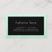 Eleganter moderner tadelloser grüner visitenkarte (Rückseite)