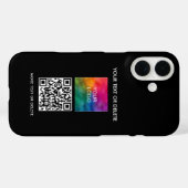 Eleganter moderner Template Upload Logo-Add-QR-Cod Case-Mate iPhone Hülle (Rückseite (Horizontal))