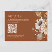 Eleganter, moderner Terracotta Floral Boho Fall QR Begleitkarte (Vorderseite)