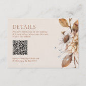 Eleganter, moderner Terracotta Floral Boho Fall QR Begleitkarte (Vorderseite)