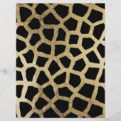 Eleganter, moderner Tierdruck aus schwarzem Gold Flyer (Hinten)