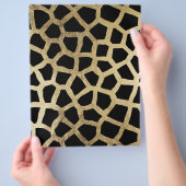 Eleganter, moderner Tierdruck aus schwarzem Gold Flyer (Hand)