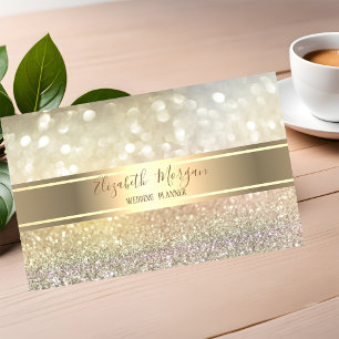 Eleganter moderner trendiger Bokeh, Goldstreifen Visitenkarte