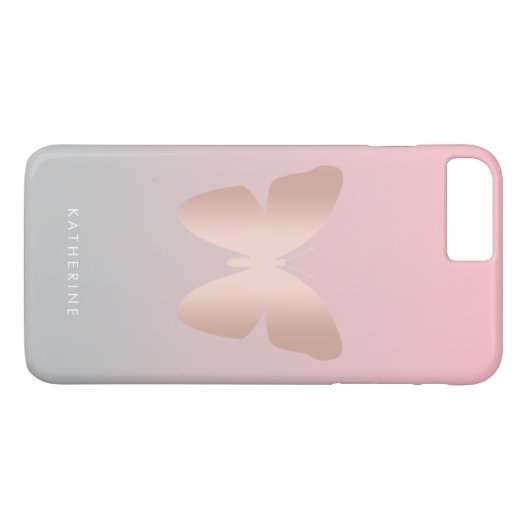 Eleganter moderner, trendiger Goldbutterling aus R Case-Mate iPhone Hülle (Rückseite (Horizontal))