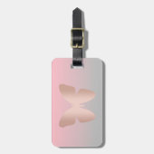 Eleganter moderner, trendiger Goldbutterling aus R Gepäckanhänger (Vorderseite vertikal)