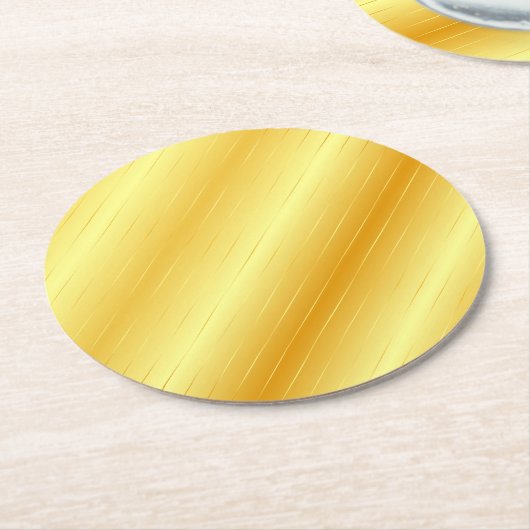 Eleganter moderner, trendiger Template-Custom-Gold Runder Pappuntersetzer (Angewinkelt)