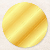 Eleganter moderner, trendiger Template-Custom-Gold Runder Pappuntersetzer (Vorderseite)