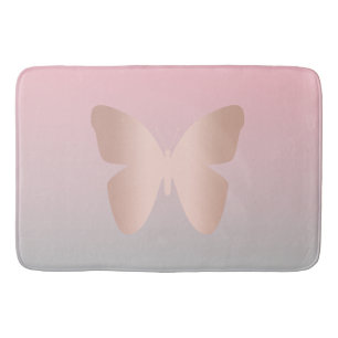 Eleganter moderner trendy Rosengoldschmetterling Badematte