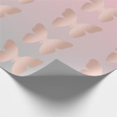 Eleganter moderner trendy Rosengoldschmetterling Geschenkpapier (Ecke)