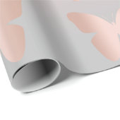 Eleganter moderner trendy Rosengoldschmetterling Geschenkpapier (Rolleneckpunkt)