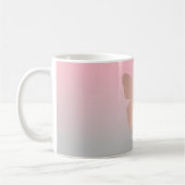 Eleganter moderner trendy Rosengoldschmetterling Kaffeetasse (Links)