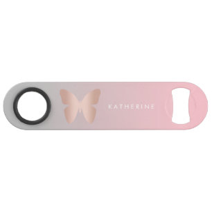 Eleganter moderner trendy Rosengoldschmetterling Speed Flaschenöffner