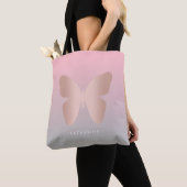 Eleganter moderner trendy Rosengoldschmetterling Tasche (Von Nahem)