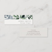 Eleganter, moderner, tropischer Blattfuß Mini Visitenkarte (Vorne/Hinten)