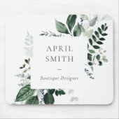 Eleganter, moderner, tropischer Blattfuß Mousepad (Vorne)