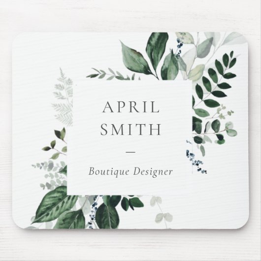 Eleganter, moderner, tropischer Blattfuß Mousepad (Vorne)