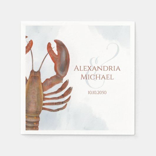 Eleganter moderner und anspruchsvoller Seafood-Hum Serviette (Vorderseite)