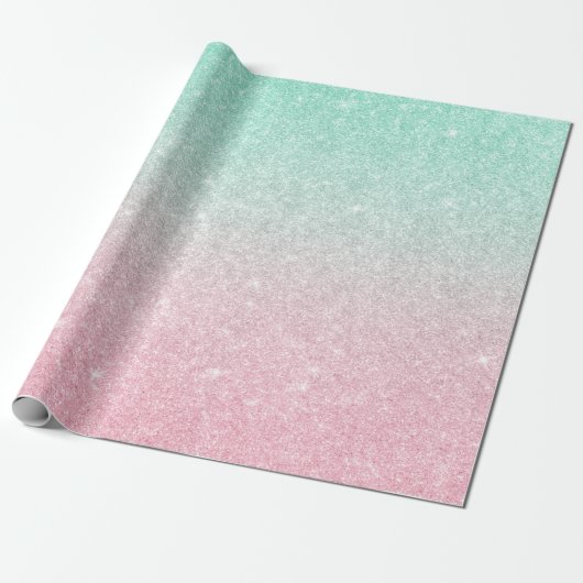 Eleganter, moderner und stilvoller Mermaid-Glitzer Geschenkpapier (Ungerollt)