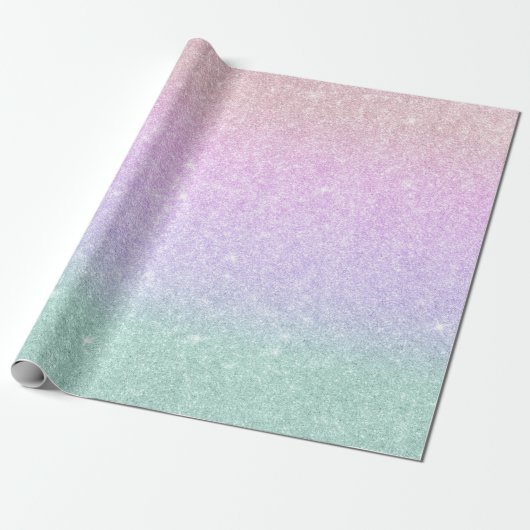 Eleganter, moderner und stilvoller Mermaid-Glitzer Geschenkpapier (Ungerollt)