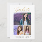 Eleganter, moderner, vergoldeter abstrakter Abschl Einladung (Vorderseite)