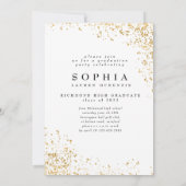 Eleganter, moderner, vergoldeter abstrakter Abschl Einladung (Rückseite)