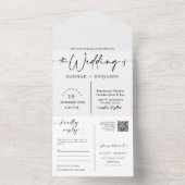 Eleganter moderner verstaubter rosa Boho-Bogen QR- All In One Einladung (Innen)