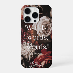 Eleganter moderner Vintage-Barock-Blumen-Zitat iPhone 16 Pro Hülle