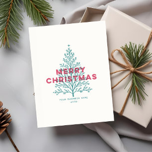 Eleganter moderner vintage fröhlicher Weihnachtsba Feiertagspostkarte