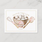 Eleganter moderner Wasserfarben Koch Caterer Baker Visitenkarte (Vorderseite)