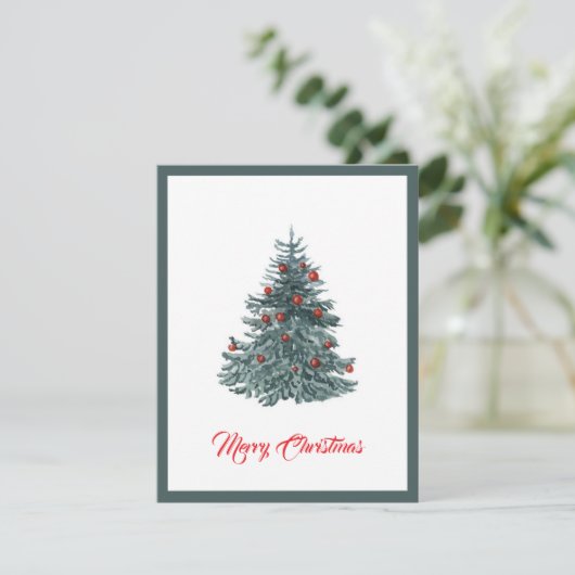 Eleganter Moderner Weihnachtsbaum Feiertagskarte (Stehend Vorderseite)