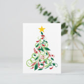 Eleganter Moderner Weihnachtsbaum Illustration Feiertagspostkarte (Stehend Vorderseite)
