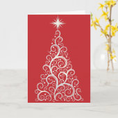 Eleganter Moderner Weihnachtsbaum Karte (Gelbe Blume)