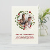 Eleganter Moderner Weihnachtskranz Feiertagskarte (Stehend Vorderseite)