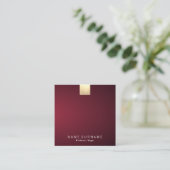 Eleganter moderner Wein-violetter Quadratische Visitenkarte (Stehend Vorderseite)