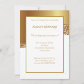 ELEGANTER MODERNER WEISSER GOLD CLASSIC 2 EINLADUNG (Vorderseite)