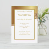 ELEGANTER MODERNER WEISSER GOLD CLASSIC 2 EINLADUNG (Stehend Vorderseite)