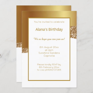 ELEGANTER MODERNER WEISSER GOLD CLASSIC 2 EINLADUNG