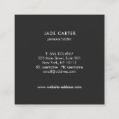 Eleganter, moderner weißer Marmor Beruflich Quadratische Visitenkarte (Rückseite)