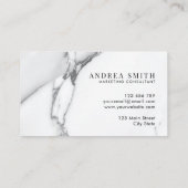 Eleganter, moderner weißer Marmor Beruflich Visitenkarte (Rückseite)