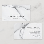 Eleganter, moderner weißer Marmor Beruflich Visitenkarte (Vorne/Hinten)