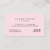 Eleganter moderner weißer Marmor pastellfarben pin Visitenkarte (Rückseite)