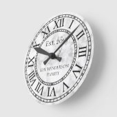 Eleganter, moderner weißer Marmor Runde Wanduhr (Winkel)