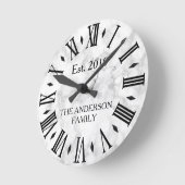 Eleganter, moderner weißer Marmor Runde Wanduhr (Winkel)