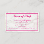 Eleganter, moderner weißer Marmor Visitenkarte (Rückseite)