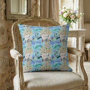 Eleganter moderner Whimsical Floral Stripes Baby B Kissen