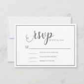 Eleganter, moderner White Gray Wedding RSVP (Vorderseite)