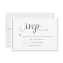 Eleganter, moderner White Gray Wedding RSVP