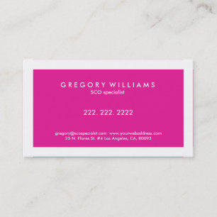 Eleganter moderner White & Pink SEO-Spezialist Visitenkarte