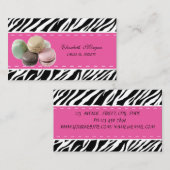 Eleganter moderner Zebra Print, französischer Maca Visitenkarte (Vorne/Hinten)